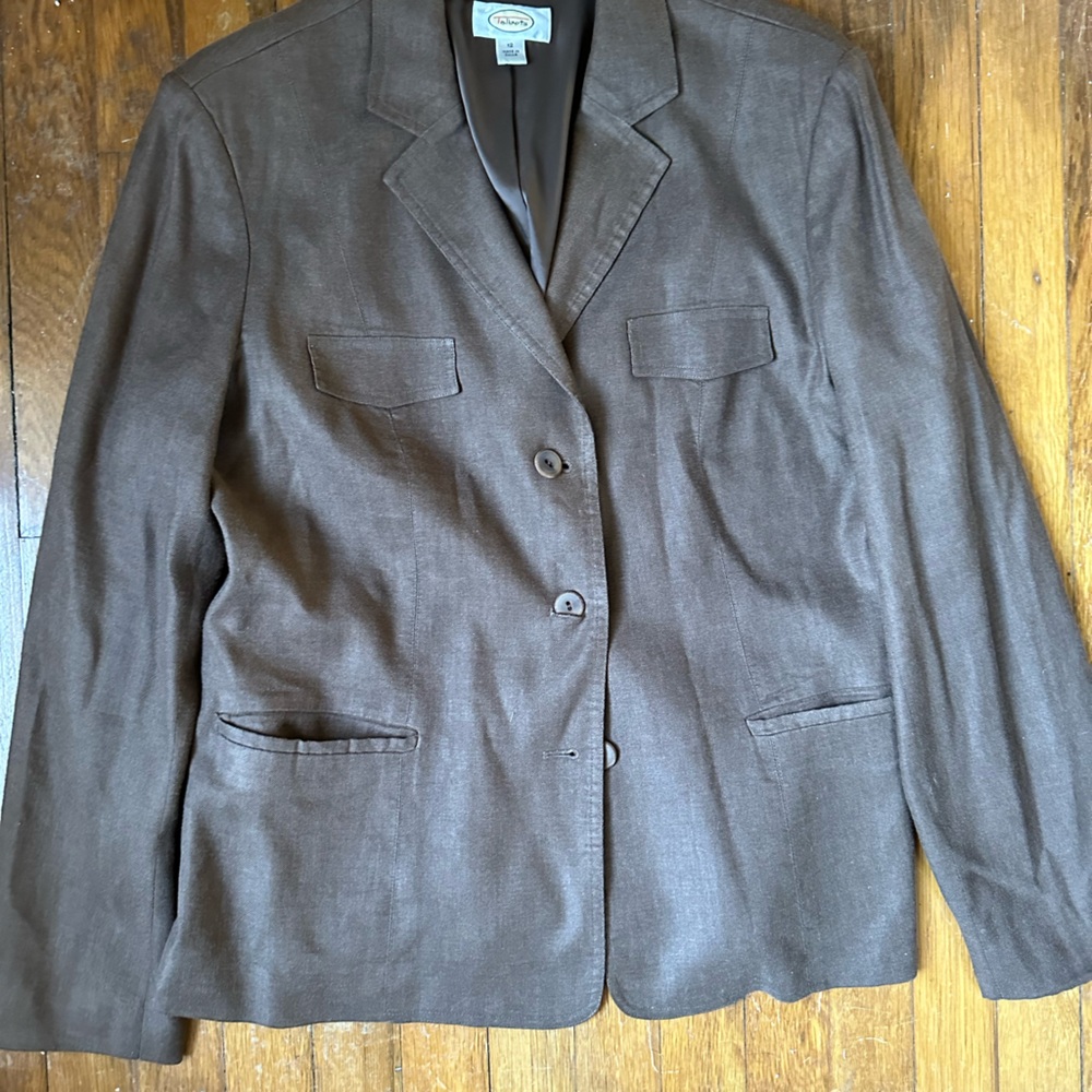 Brown Linen jacket Talbots size 12